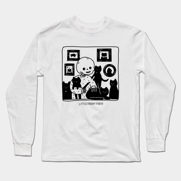 Nine Lives Long Sleeve T-Shirt by Little Spooky Studio